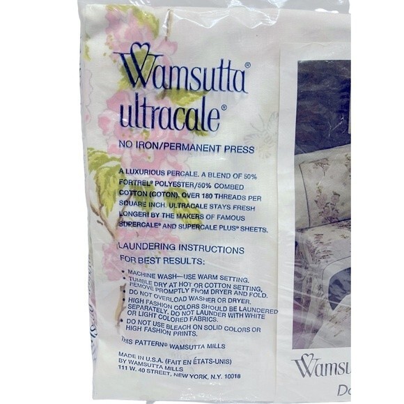 Wamsutta Damask Blossom Pink Floral Sheet - Picture 4 of 5